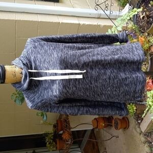 J. Crew Cowl Neck Black Grey & White Marled Drawstring Sweater NWT